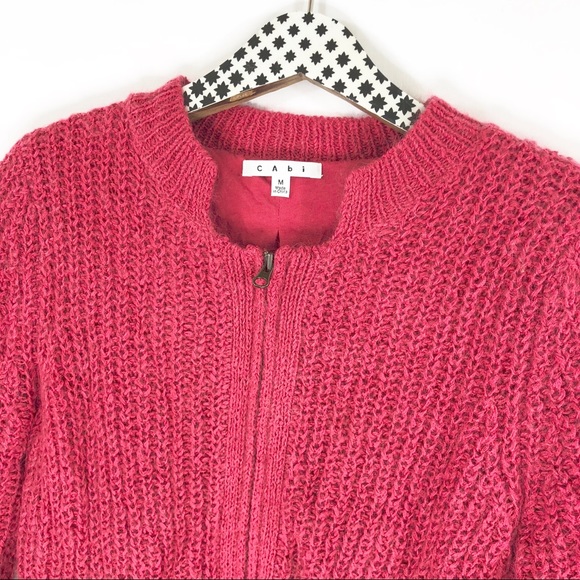 Cabi mohair wool zip lined cozy sweater jacket M - Picture 2 of 6